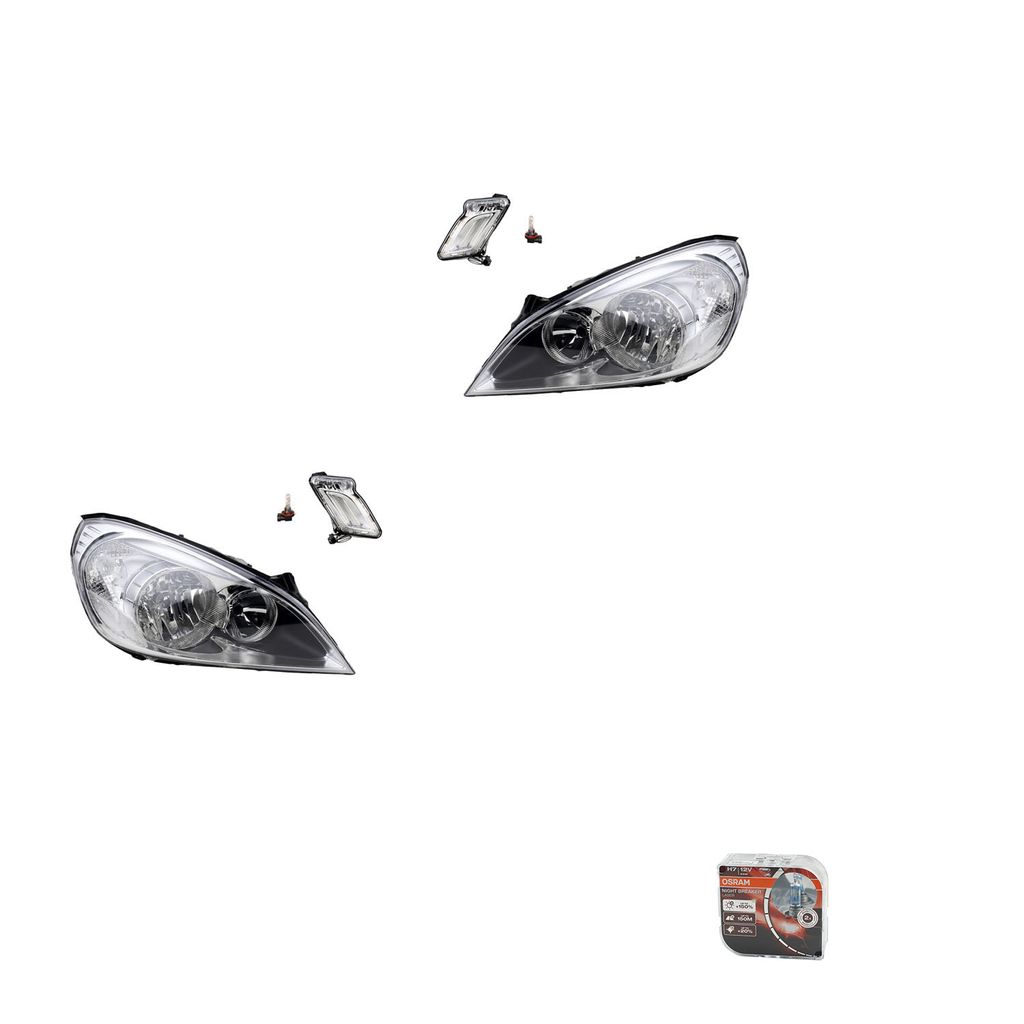 Johns, Scheinwerfer Satz + Osram Night Breaker Laser passend für Volvo S60 V60 10-13 31278557 31278558 31299994 31299995