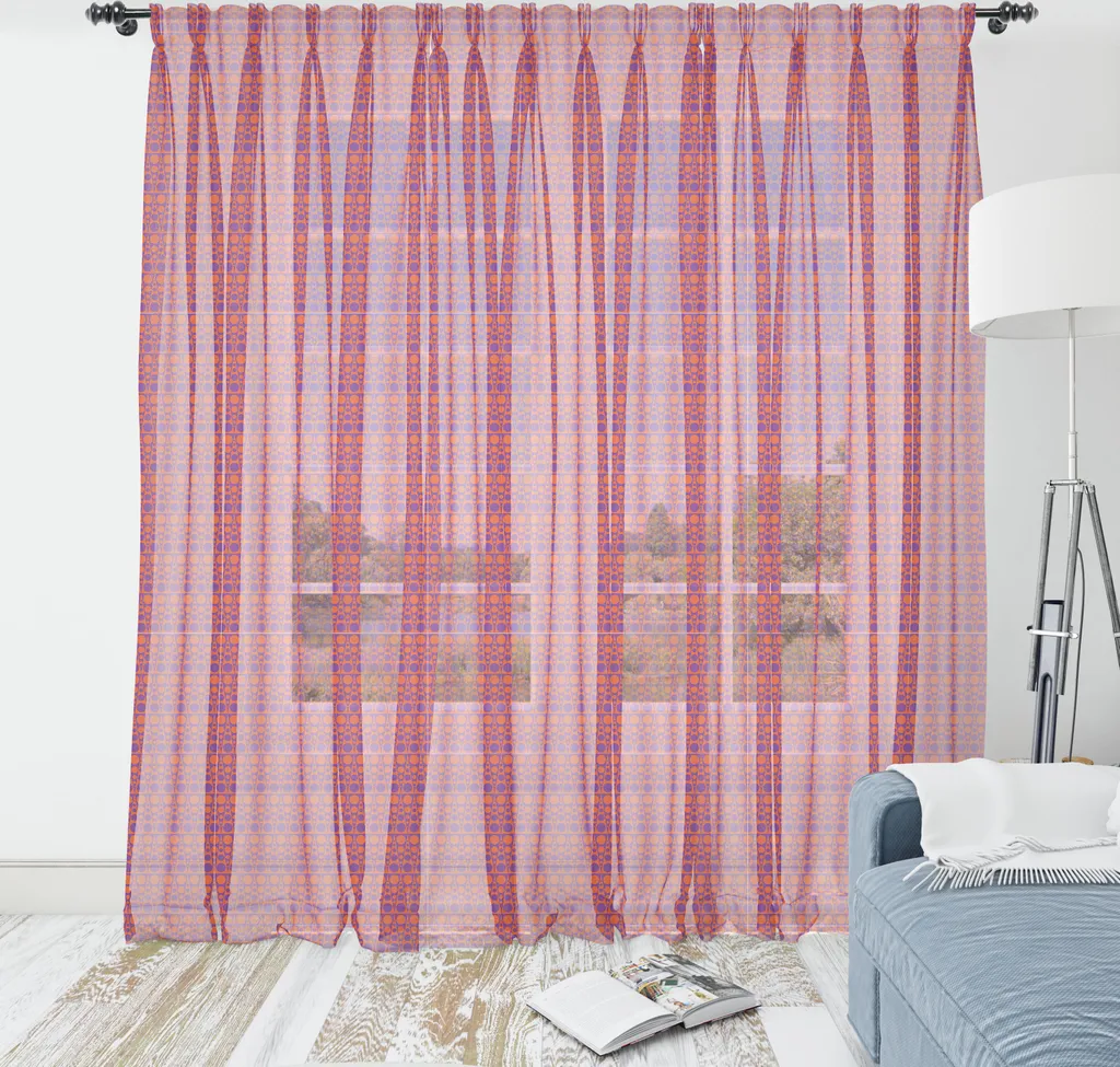 Tapisserie ABAKUHAUS motif abstrait 60's violet grand format 220x274cm