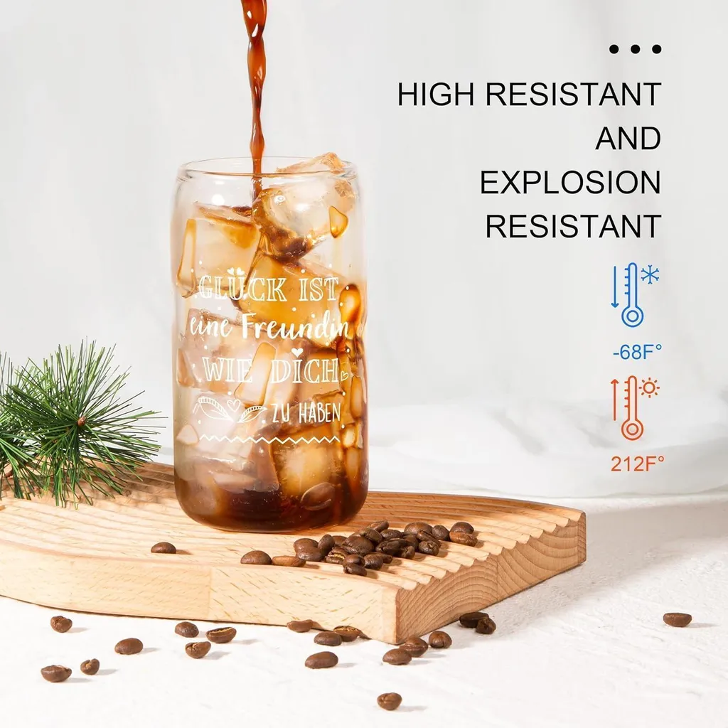 Set Bicchieri da Caffè Freddo Juratar 16oz - Design Minimal con Straw - 4