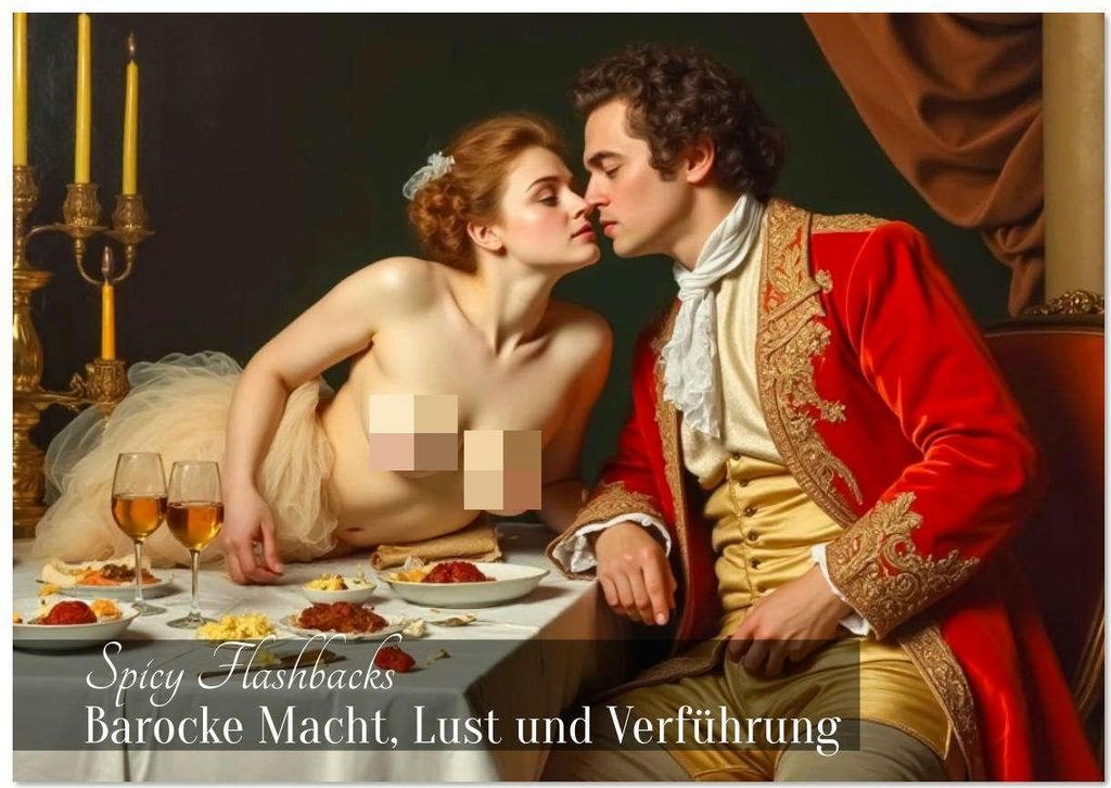 Spicy Flashbacks - Barocke Macht, Lust und Verführung (Tischkalender 2026 DIN A5 quer), CALVENDO Monatskalender