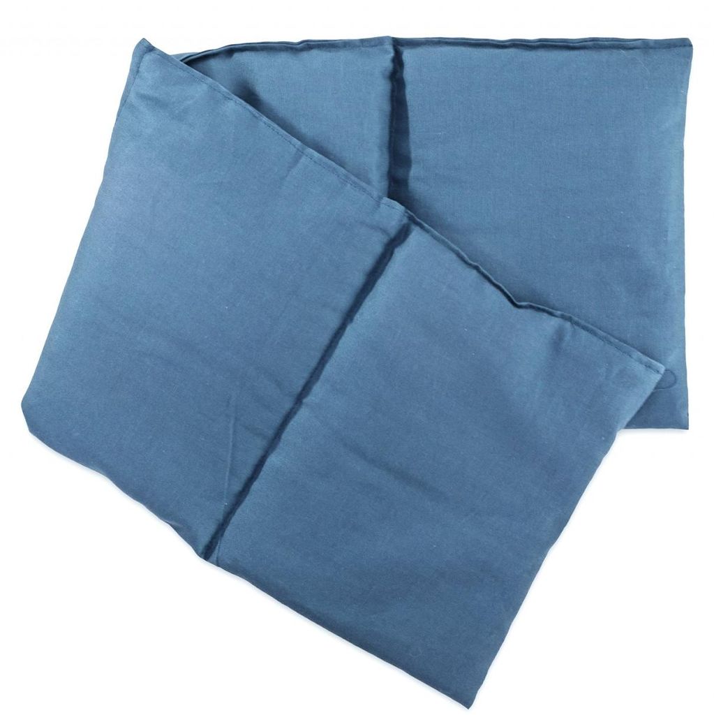 4-Kammer Körnerkissen 20x60cm groß - 2in1 Körner Wärmekissen & Kältekissen mit Weizen, hellblau