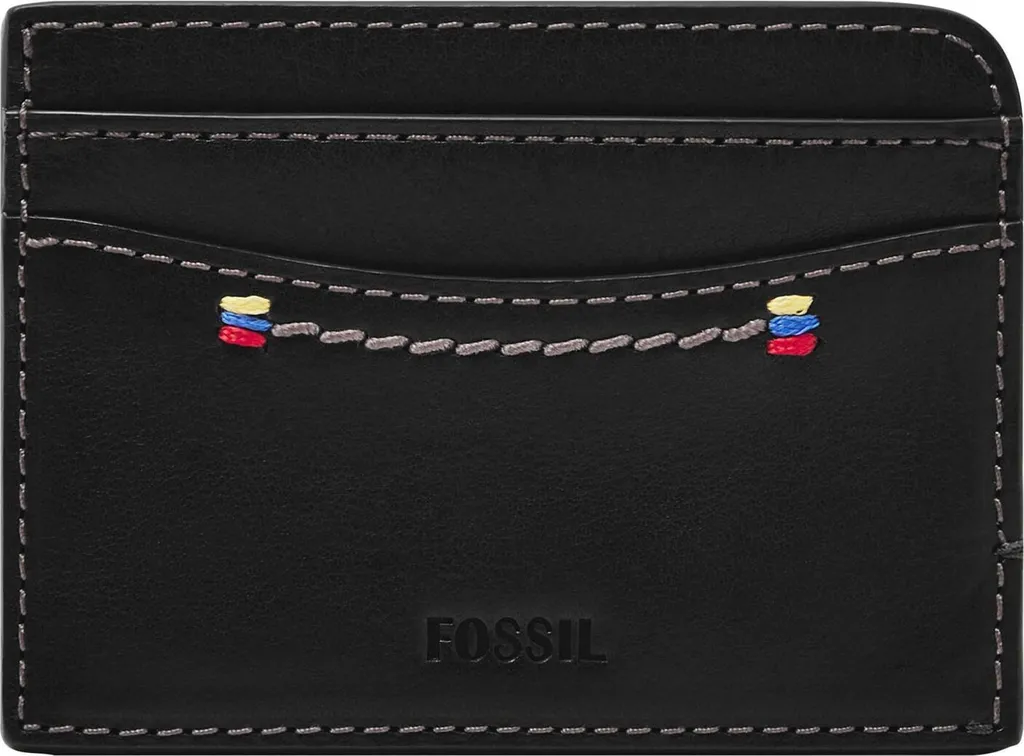 Fossil Tremont Card Case Black - Wallet Sottile in Pelle Nera