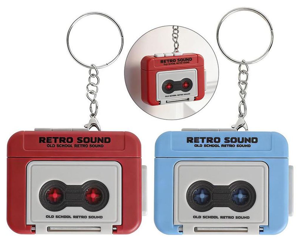 2er Set Mini Kassettenrecorder Schlüsselanhänger–Retro Produktbild 