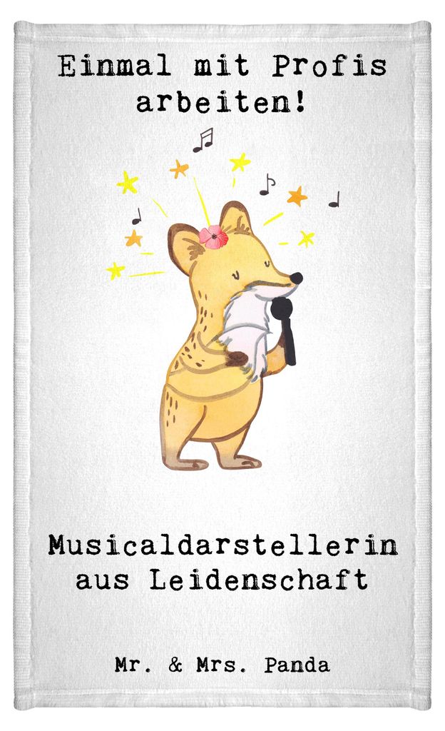 Mr. & Mrs. Panda Handtuch Musicaldarstellerin Leidenschaft - Weiß - Geschenk, Baumwollhandtuch, Klein, Gäste-WC, Gästehandtuch 30x50, Gästetuch