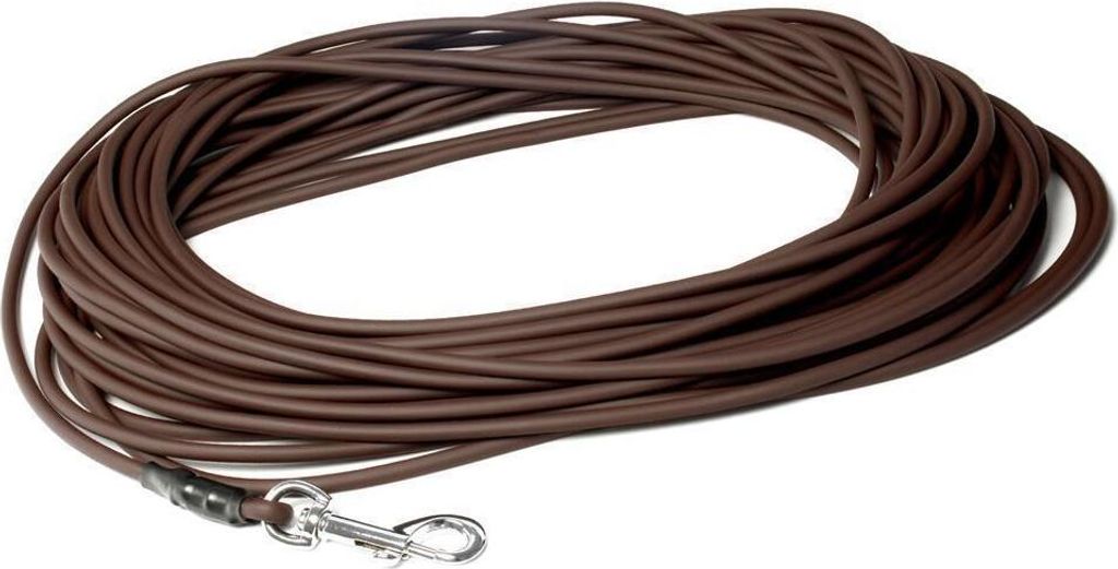 Mystique Biothane Schleppleine rund 6mm Standard Karabiner braun 10m