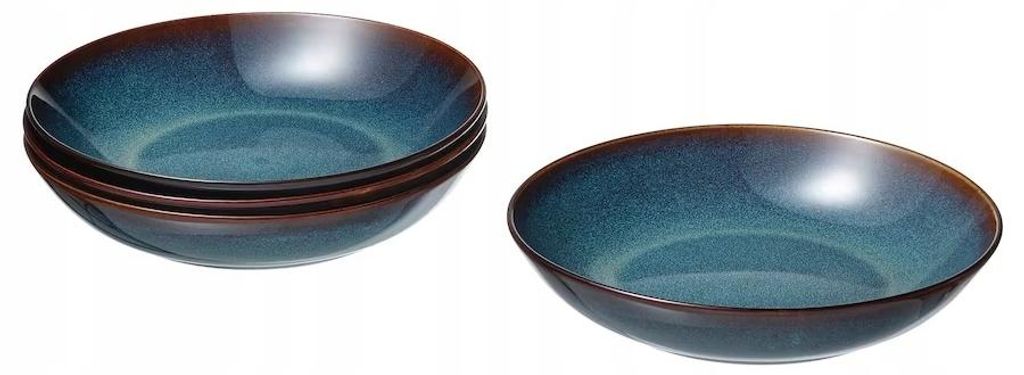 IKEA Gladelig Tiefer Essteller Steingut 21 cm Blau