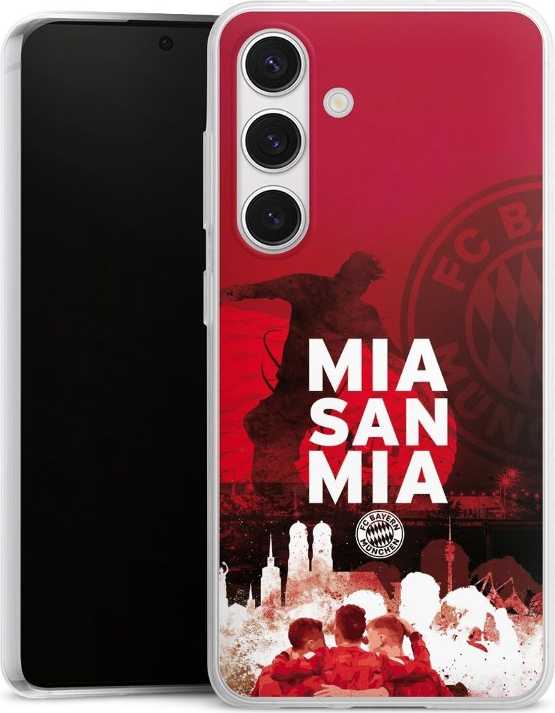DeinDesign Slim Hülle für Samsung Galaxy S24 Silikon Case Ultra Dünn Handyhülle FC Bayern München FCB Mia San Mia
