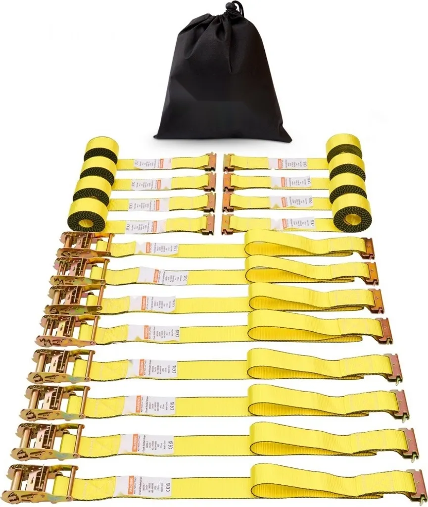 Sangles de serrage 5208 lbs en polyester durable pour charge lourde x8