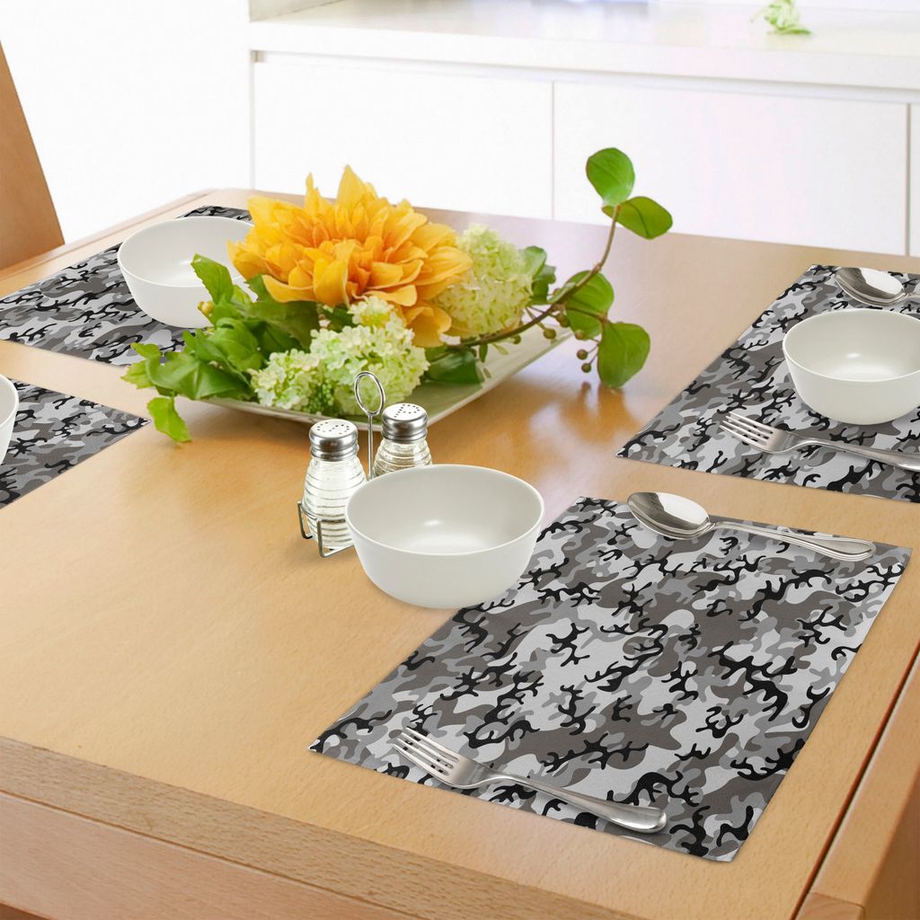 ABAKUHAUS Camo Platzmatten, Tarnungs-Konzept-Abdeckungs-Kunstgriff-versteckende Kraft-einheitliche Muster-Mode, Tiscjdeco aus Farbfesten Stoff für...