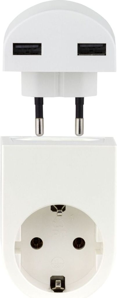 REV Reisestecker Traveler USB Modul weiß