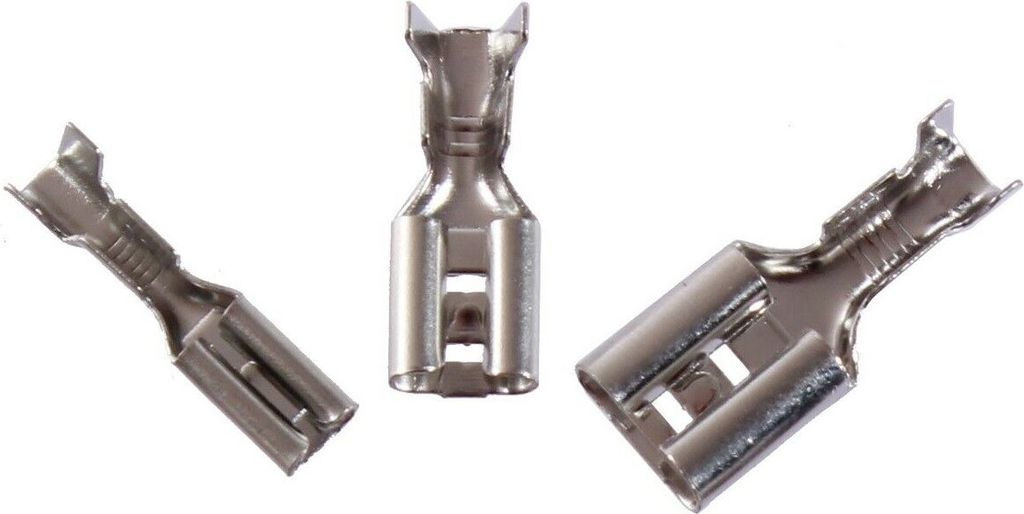 Flachsteckhülsen Flachstecker Kabelschuh unisoliert Rasternase Isolierung KFZ Flachsteckhülse 2,8mm Nein 1000x