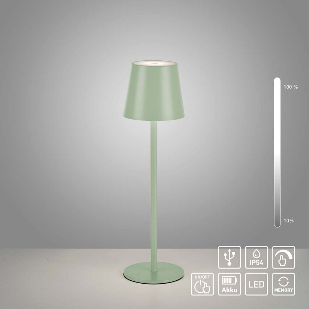 Vonkajšia stolová lampa prenosná zelená dotyková IP54 LED Obrázok produktu 11