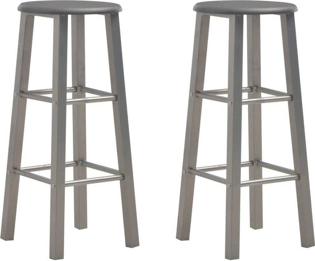 Barhocker 2 Stk. Anthrazit MDF