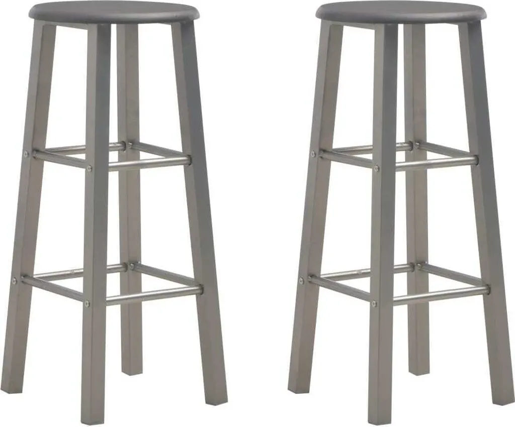 Set Sgabelli Bar Stile Industriale Antracite: Acciaio e MDF Robusto