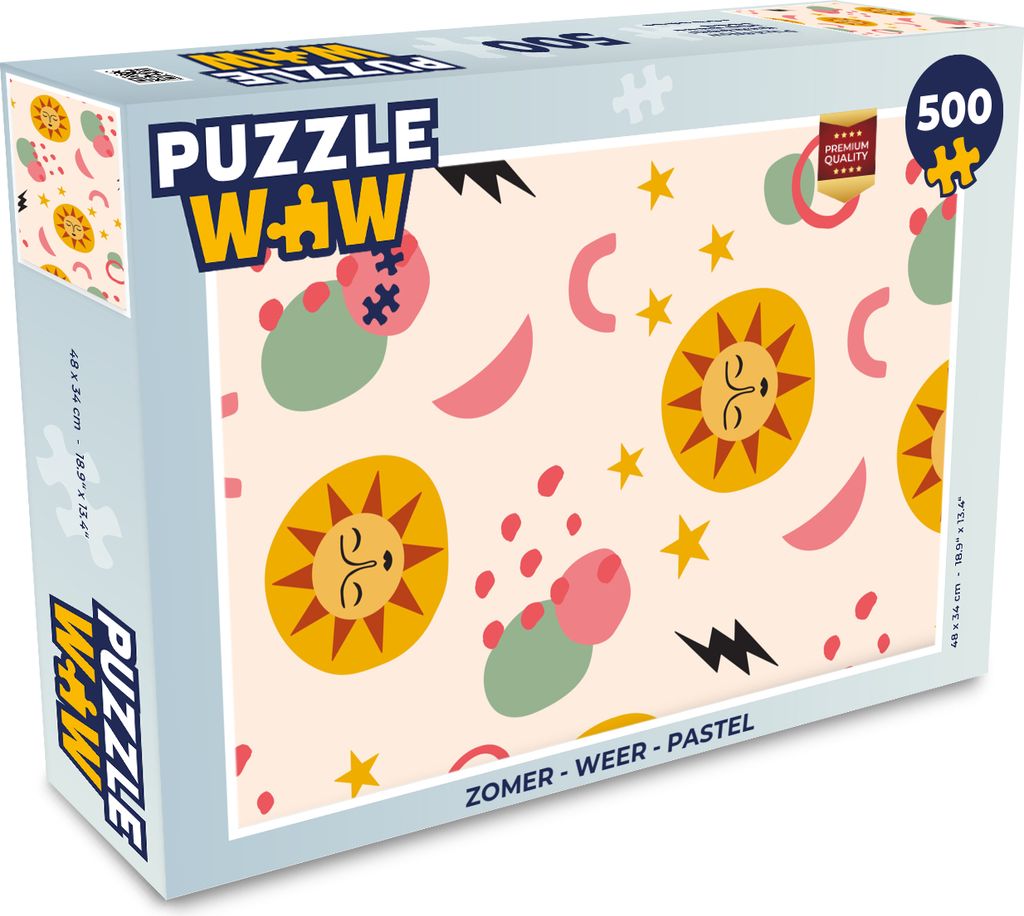 MuchoWow Puzzle 500 Teile Sommer - Wetter - Pastell - 500 Teile - Kinder - Selberbauen - Puzzlespiele