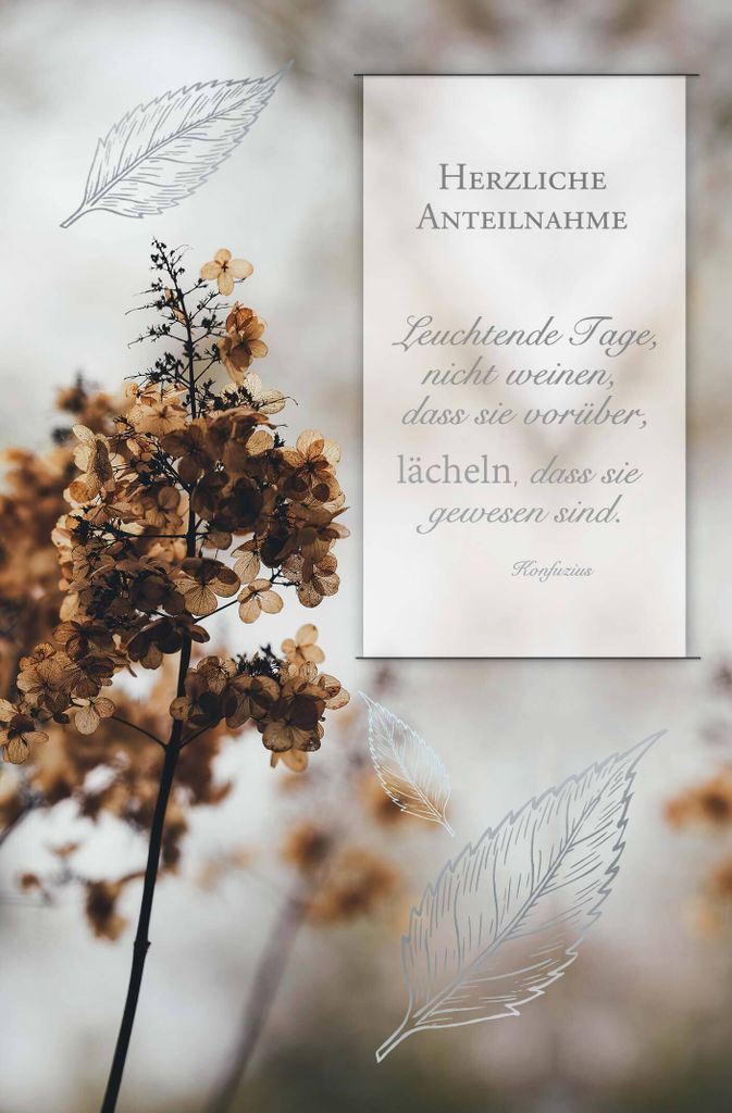 Trauer Beileid Kondolenz - Trauerkarte im Format 11,5 x 17