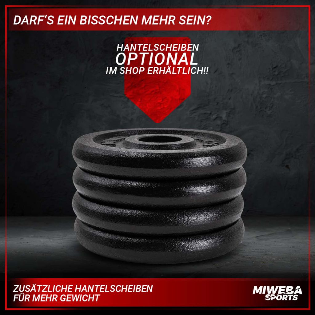 Miweba Sports Profi Hantel-Set MKH110, 10 kg, 2 x 2.5 kg & Produktbild 8