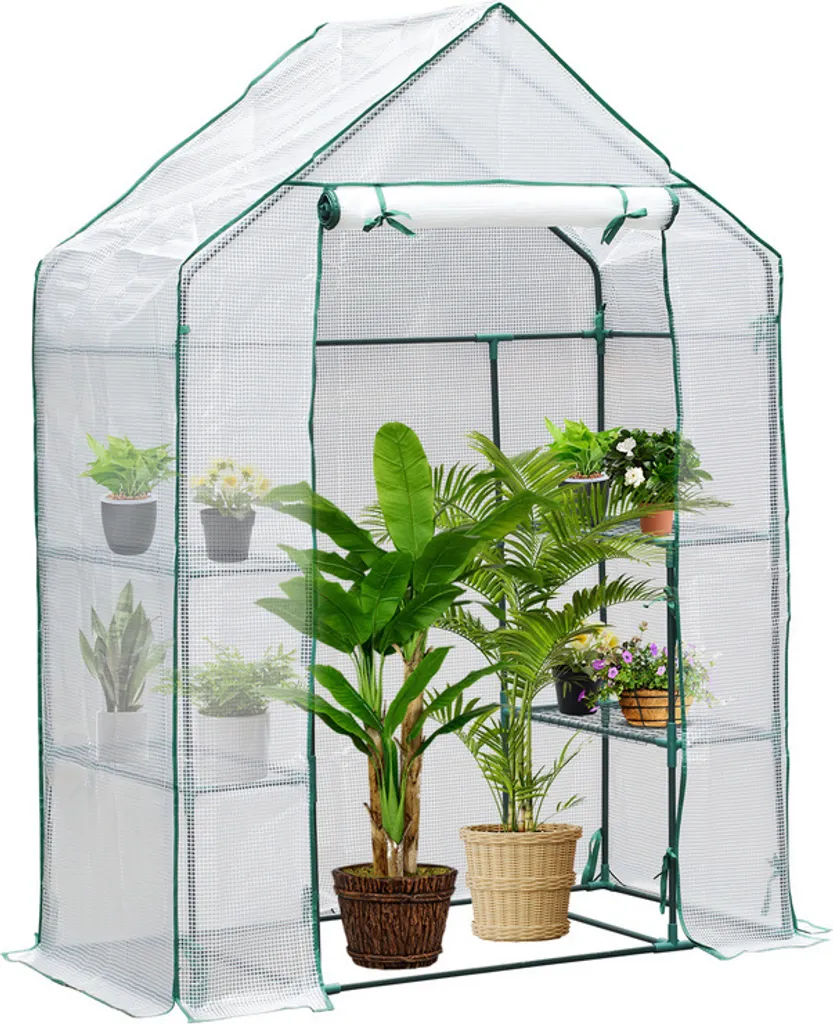 Jopassy foglio serra pomodoro serra serra fredda tenda foglio riutilizzabile bianco 143x72x195cm