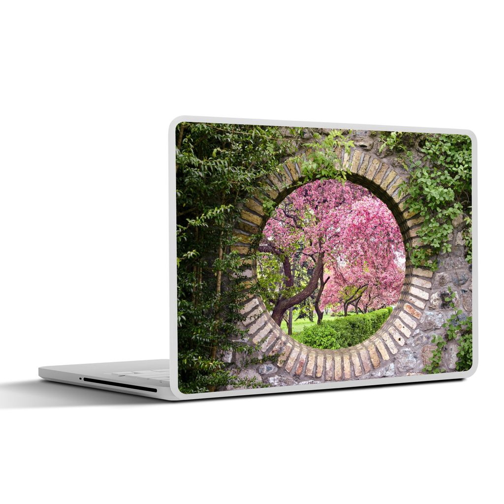 MuchoWow Laptop Aufkleber Sticker Cover Transparent - Sakura - Blüte - Japanisch 31x22.5 cm - Laptop-Deko