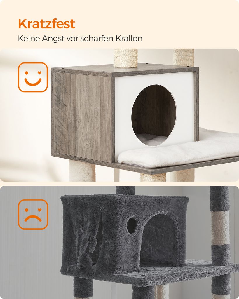 FEANDREA Kratzbaum, 500 g/m² Plüsch, 138cm, leicht Produktbild 7
