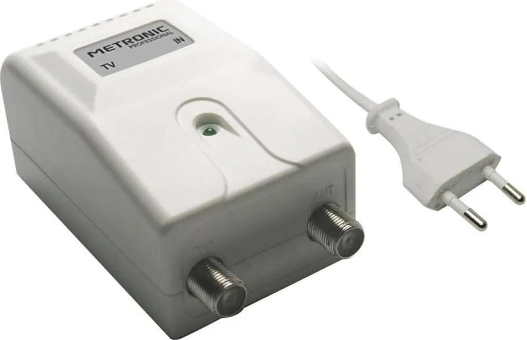 Metronic 414111 Alimentatore Antenna 12V 150mA Bianco per Amplificatore