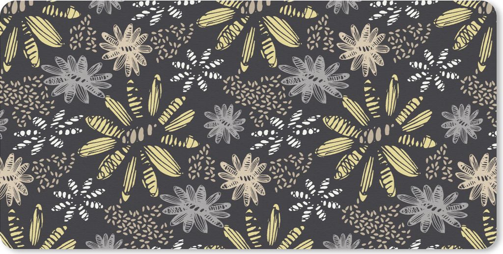 MuchoWow Schreibtischunterlage Abstrakt - Blumen - Muster 80x40 cm - XXL Mauspad - Gaming Mauspad