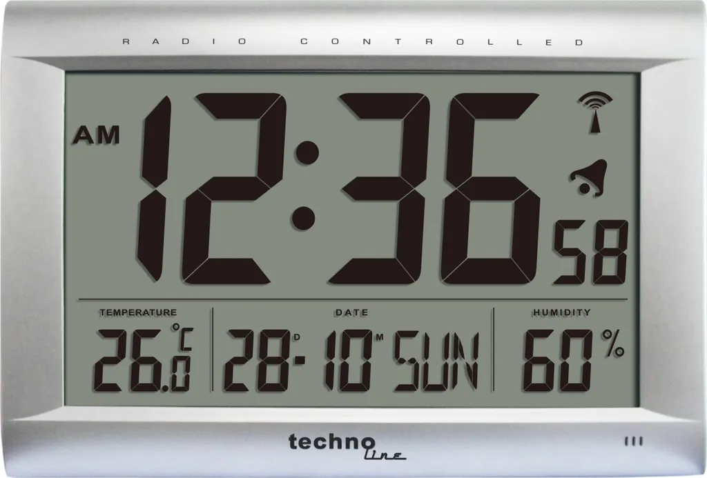 Horloge Murale WS 8009 Technoline avec Calendrier et Température LCD
