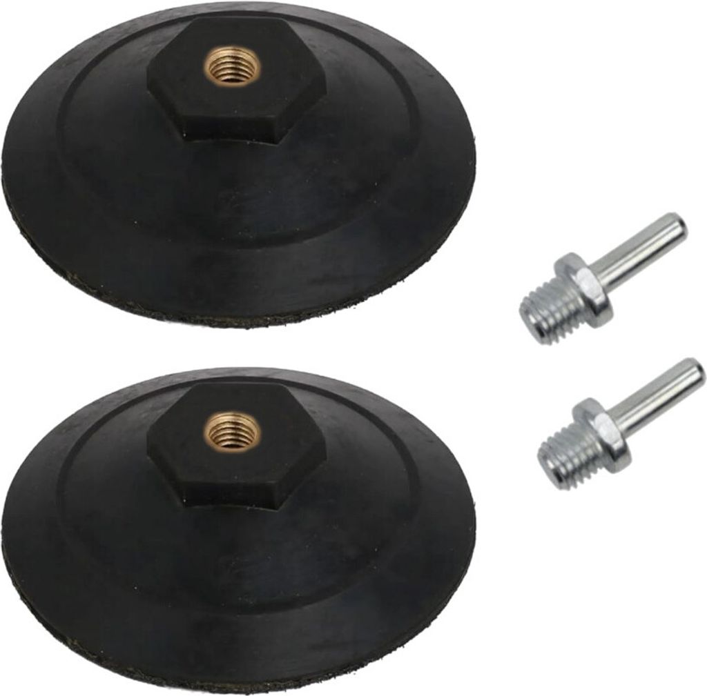2x Trade-Shop Klett Aufnahmeteller Schleifteller Stützteller Polierteller inkl. M14 Spanndorn Adapter für Winkelschleifer Poliermaschinen / Ø 100mm