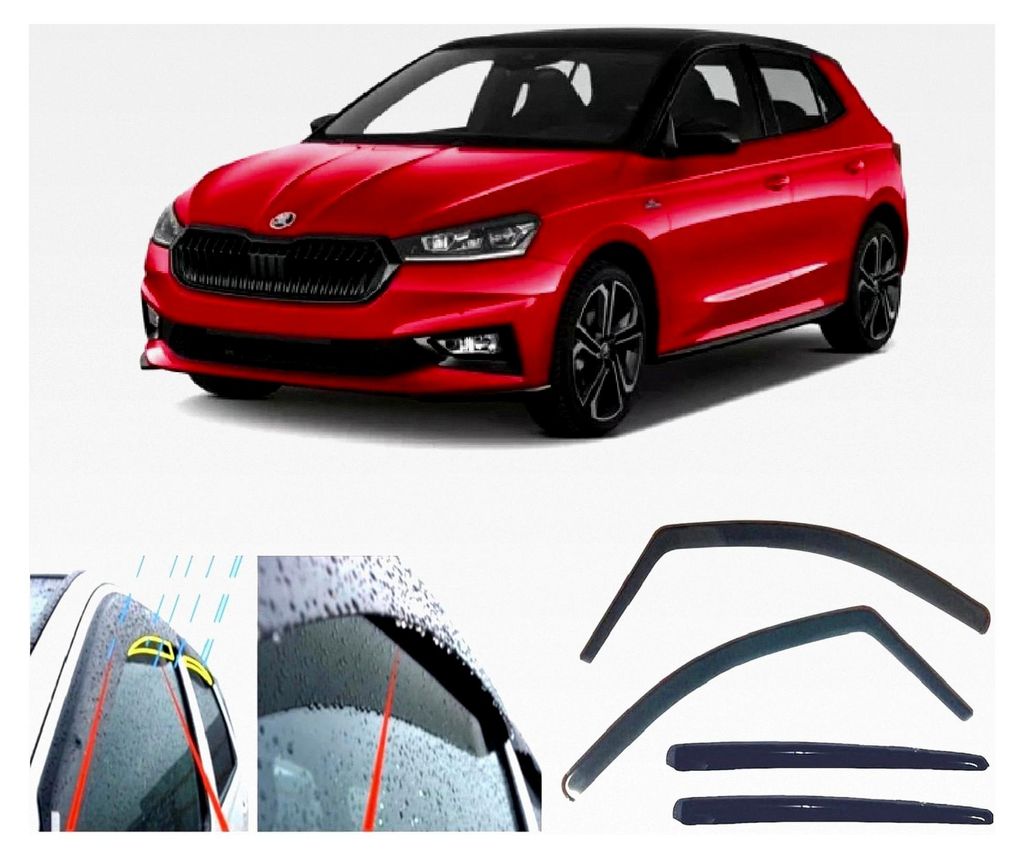 4x Windabweiser für Skoda FABIA MK4 2021-2026 Acryl Sonnenblenden Regen Wetterschutz
