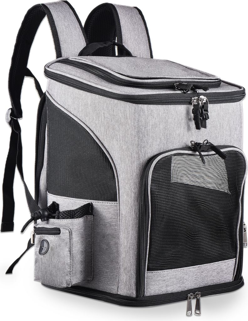 Haustiertrage-Rucksack für große/kleine Hunde und Katzen, kleine Hunde, Sicherheitsfunktionen und gepolsterte Rückenstütze | Reisen