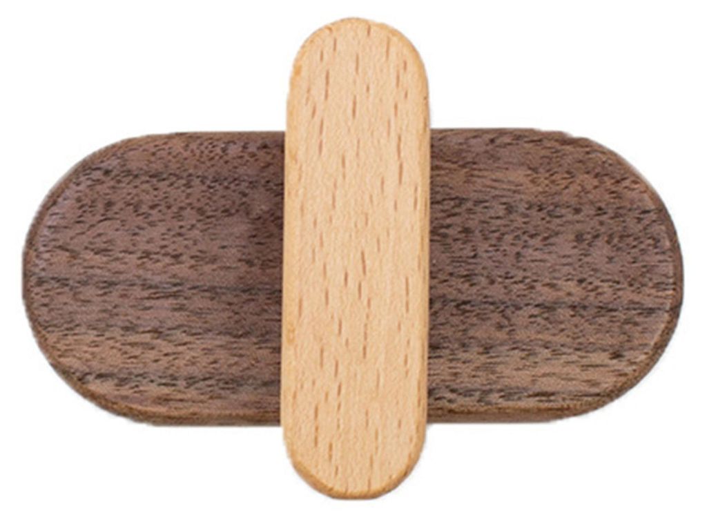Wandhaken aus Holz, naturbelassener, rustikaler und robuster Garderobenhaken für Eingangsbereich, ideal zum Aufhängen von Handtaschen, Handtüche...