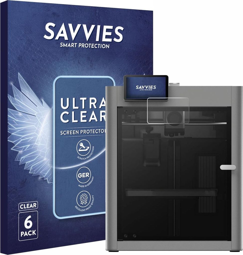 6x Für Bambu Lab P2S 3D Printer Schutzfolie Savvies Displayschutz Display Schutz Folie Klar Transparent
