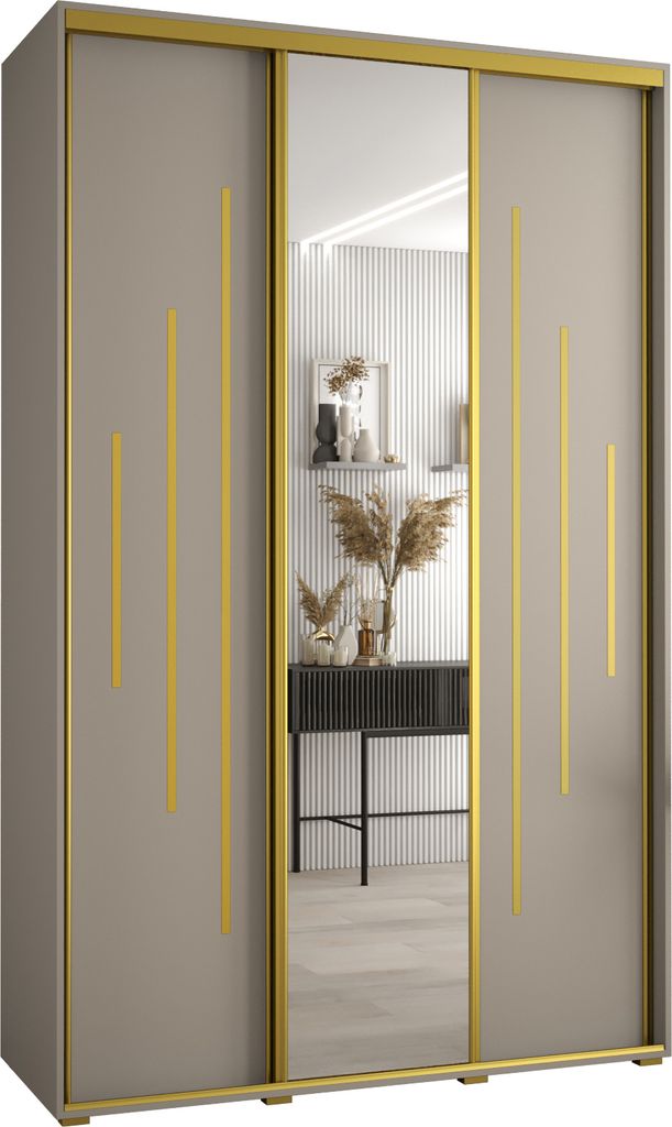 Kryspol Dakota 13 Schrank, drei Türen - 235,2x150x60cm - Kaschmir Gold