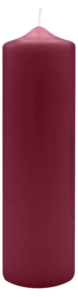 Spitzkopf Stumpen Kerzen Burgund Rotbraun 25 x Ø 7 cm, 6 Stück