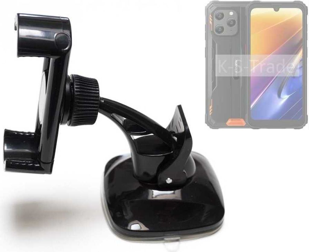 K-S-Trade kompakte Handy-Halterung Windschutzscheibe kompatibel mit Blackview BV5300 Plus Armaturenbrett schwarz Autohalterung KFZ Halter