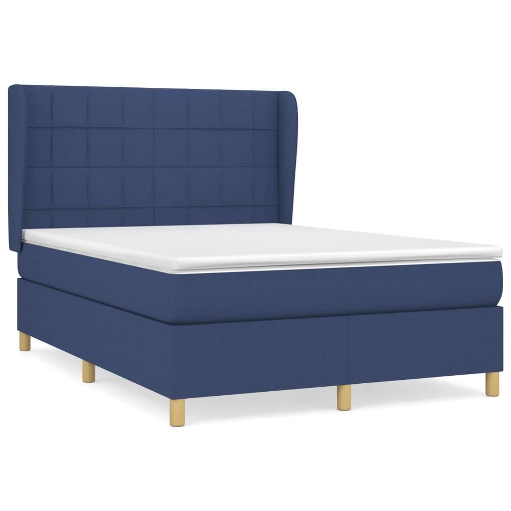 "WINTER SALE"Boxspringbett Modernes/Doppelbett - Polsterbett Erwachsene/r /Kind - mit Matratze Blau 140x190cm Stoff - Klassische Betten NeuMöbel65...