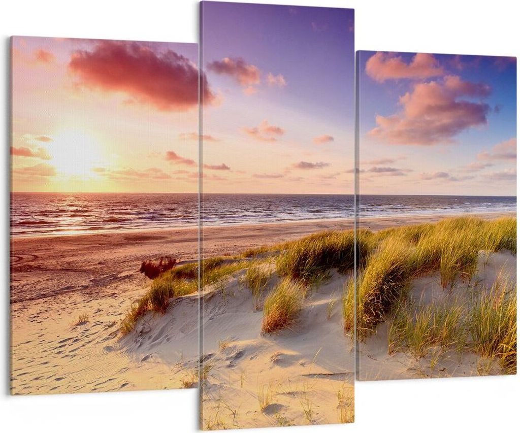 Bild auf Leinwand - Leinwandbild - Meer Strand Düne - 130x100cm - Wand Bild - Wanddeko - Leinwanddruck - Bilder - Kunstdruck - Wanddekoration - Le...