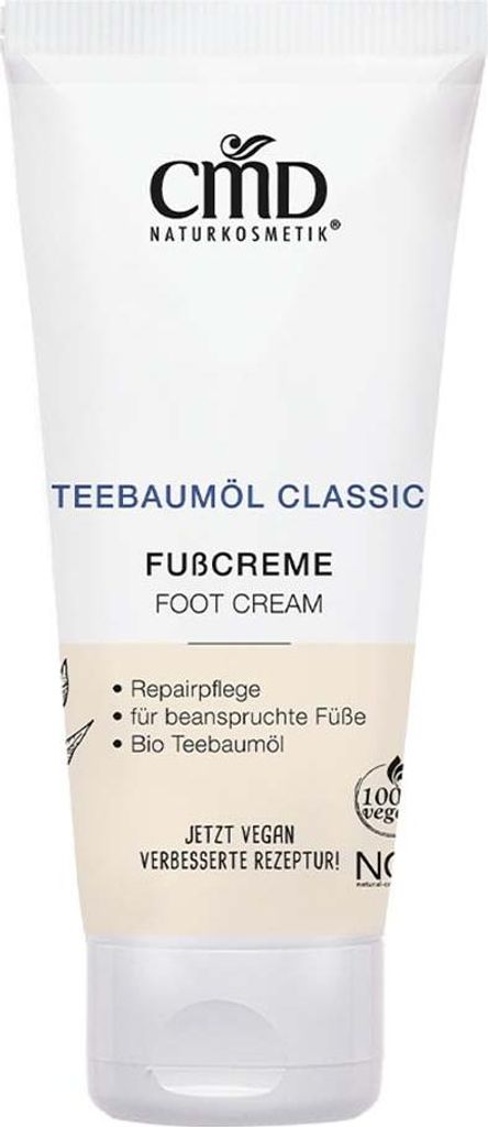 Fußcreme mit Teebaumöl, Bio Sheabutter & Avocadoöl für rissige & trockene Füße 100ml