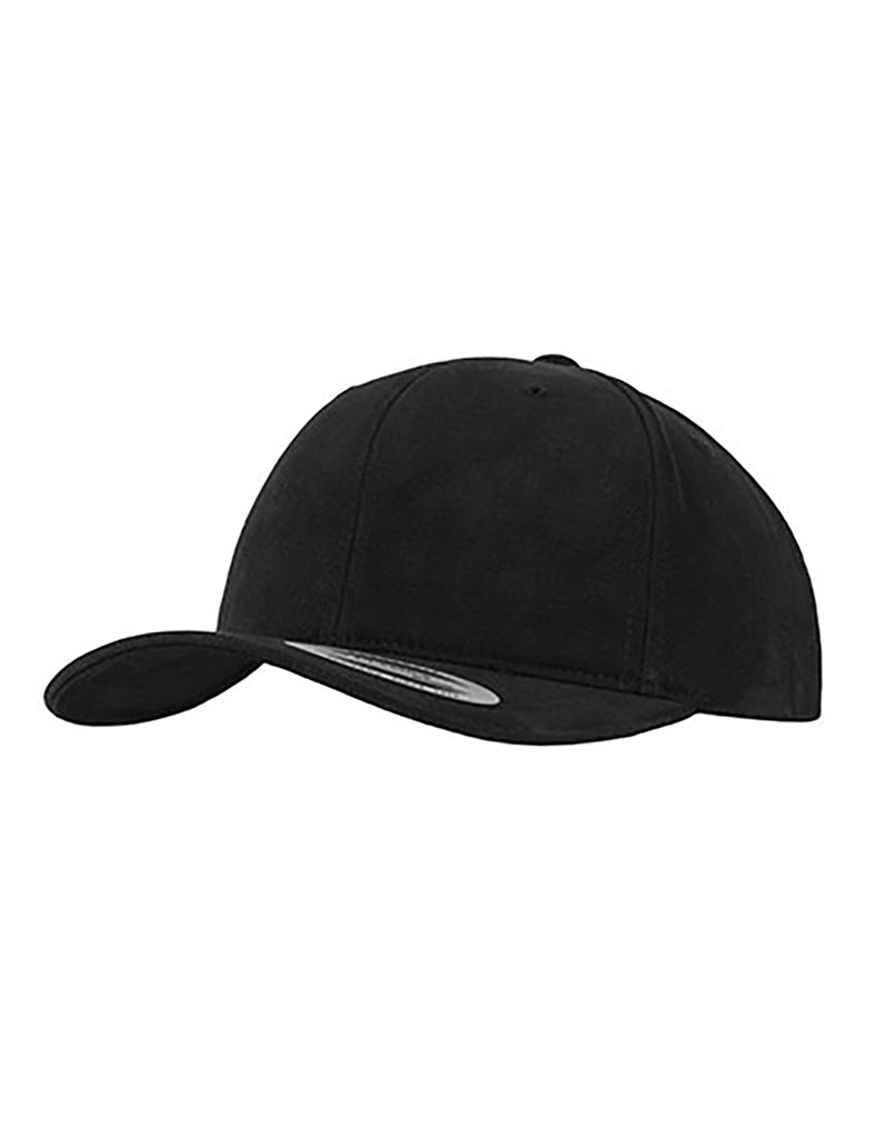 FLEXFIT 6363V | Brushed Baumwolle Twill Mid-Profile Cap / Kappe / Mütze / Hut - Farbe: Black - Größe: One Size