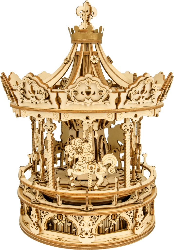 ROBOTIME Rokr 3D-Holzpuzzle Romantisches Karussell 336 Produktbild 