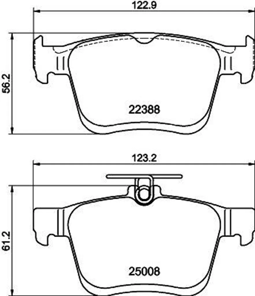 Kit plaquettes de frein pour entretien VW T-ROC HELLA 16,4 mm de large