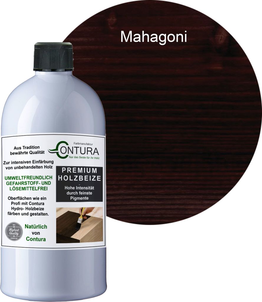 Contura 500ml. Holzbeize Wasserbeize Möbel Farbe - Mahagoni