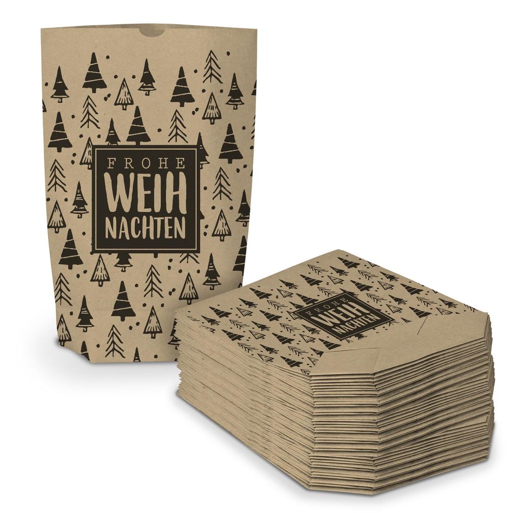 itenga Geschenktüte Frohe Weihnachten Tannenbäume 17x26cm Produktbild 