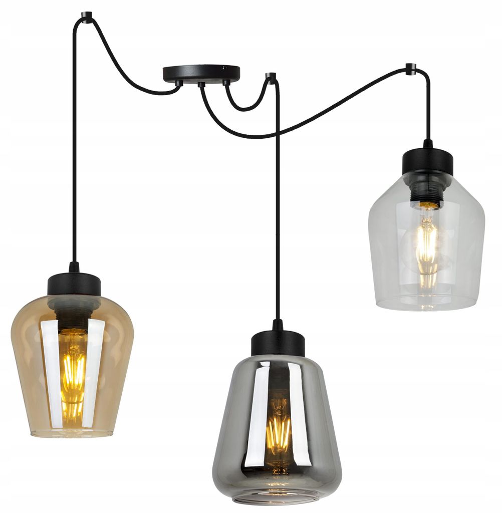 Moderne elegante Pendelleuchte mit Glas Lampenschirm – Hängelampe Deckenlampe für Wohnzimmer und Esszimmer