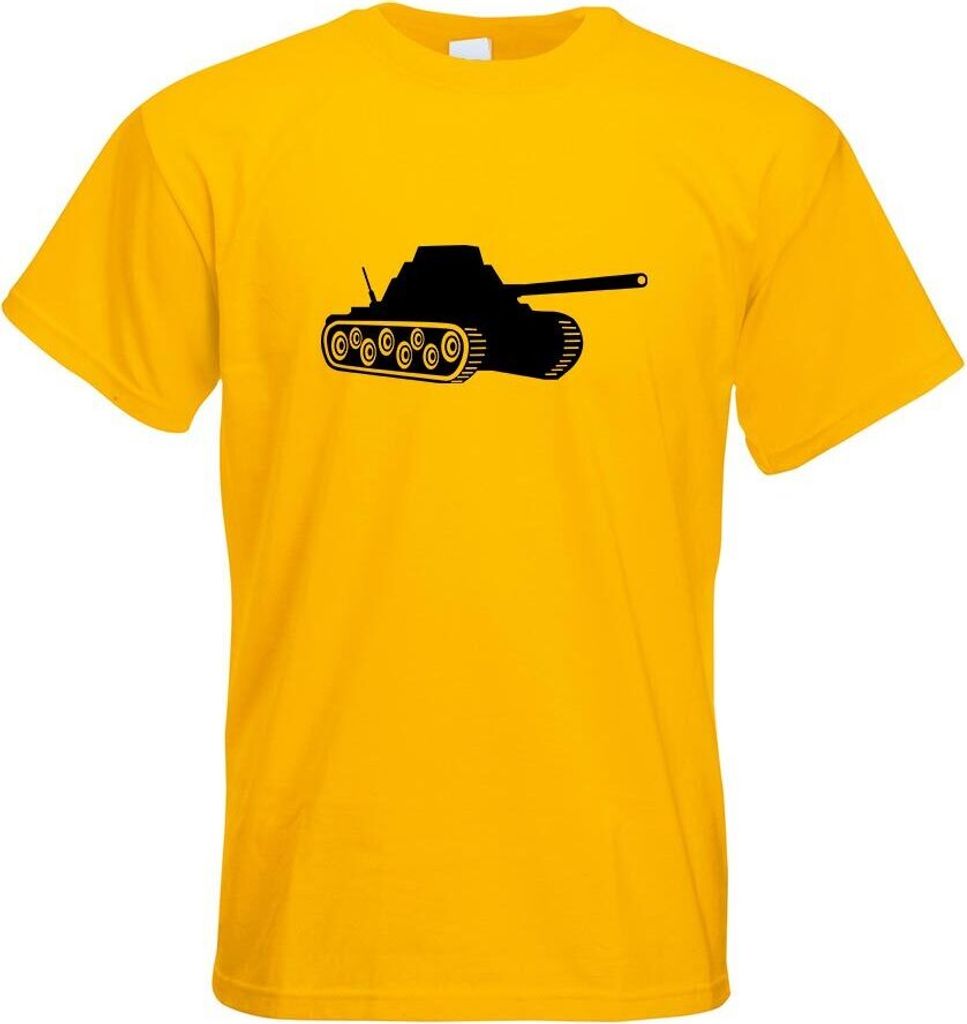 Kiwistar - T-Shirt - gelb - Panzer Krieg Panzerfahrer Motiv Bedruckt Funshirt Design Print - mit Motiv Bedruckt - Funshirt Design - Sport - Freizei...