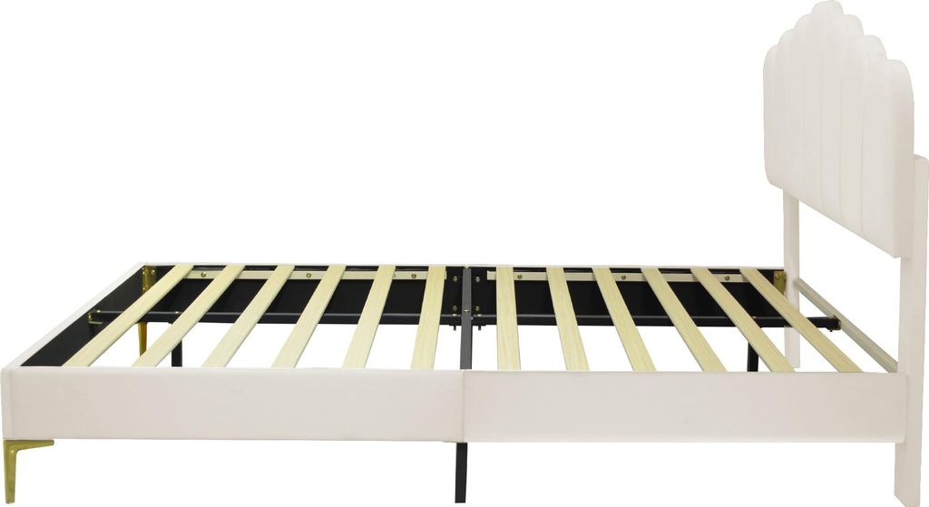 Łóżko tapicerowane podwójne 140 x 200 cm, rama łóżka z Zdjęcie produktu 