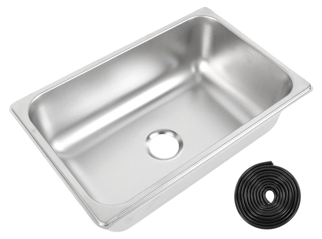 Waschbecken, 316x206x100mm Edelstahl, Unterbeckenspüle mit 40mm Abflussanschluss, Rechteck