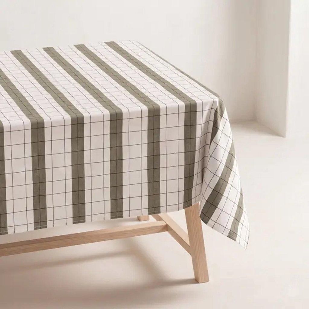 GAMUSI STOKKEN Jacquard Baumwolle Tablecloth – Stain-Resistant Woven Check Design Table Cover – Rectangle Dining Table Linen for Kitchen & Dini...