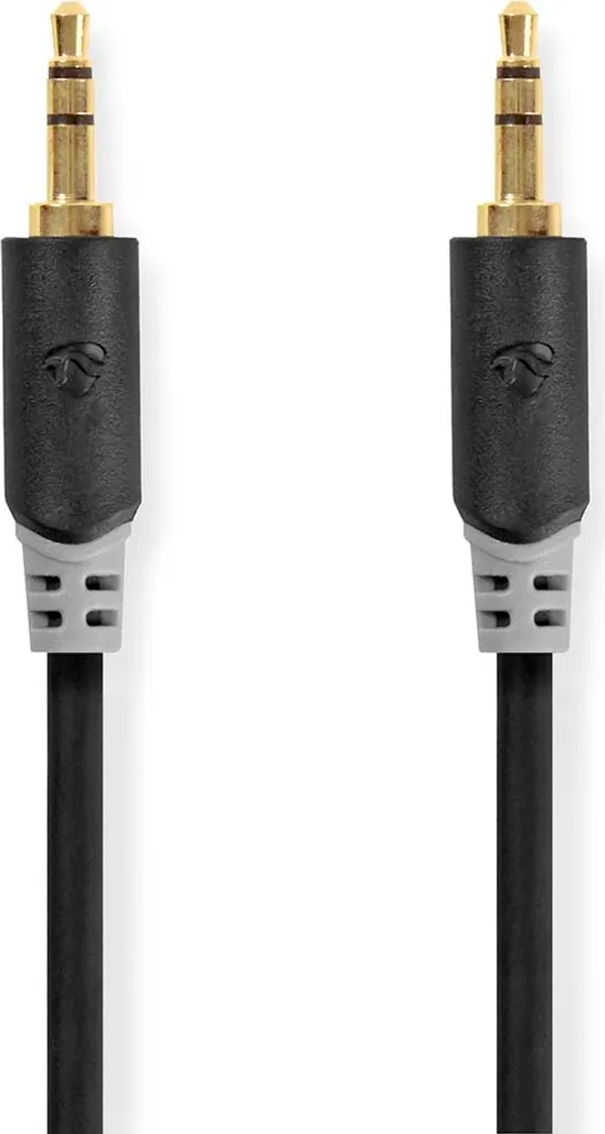 Stereoljudkabel | 3,5 mm Hane | 3,5 mm Hane | Guldplaterad | 2,00 m | Round | Antracit | Låda