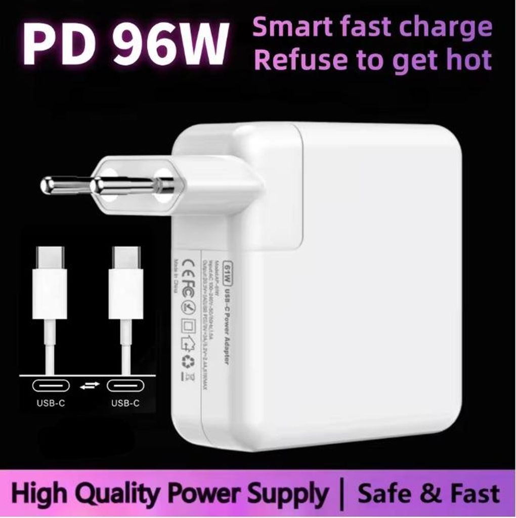 96 W MacBook-Ladegerät Laptop-USB-C-Netzteil für Macbook Pro M1 M2 MacBook Air A2337 A1706 Netzteil Schnellladegerät
